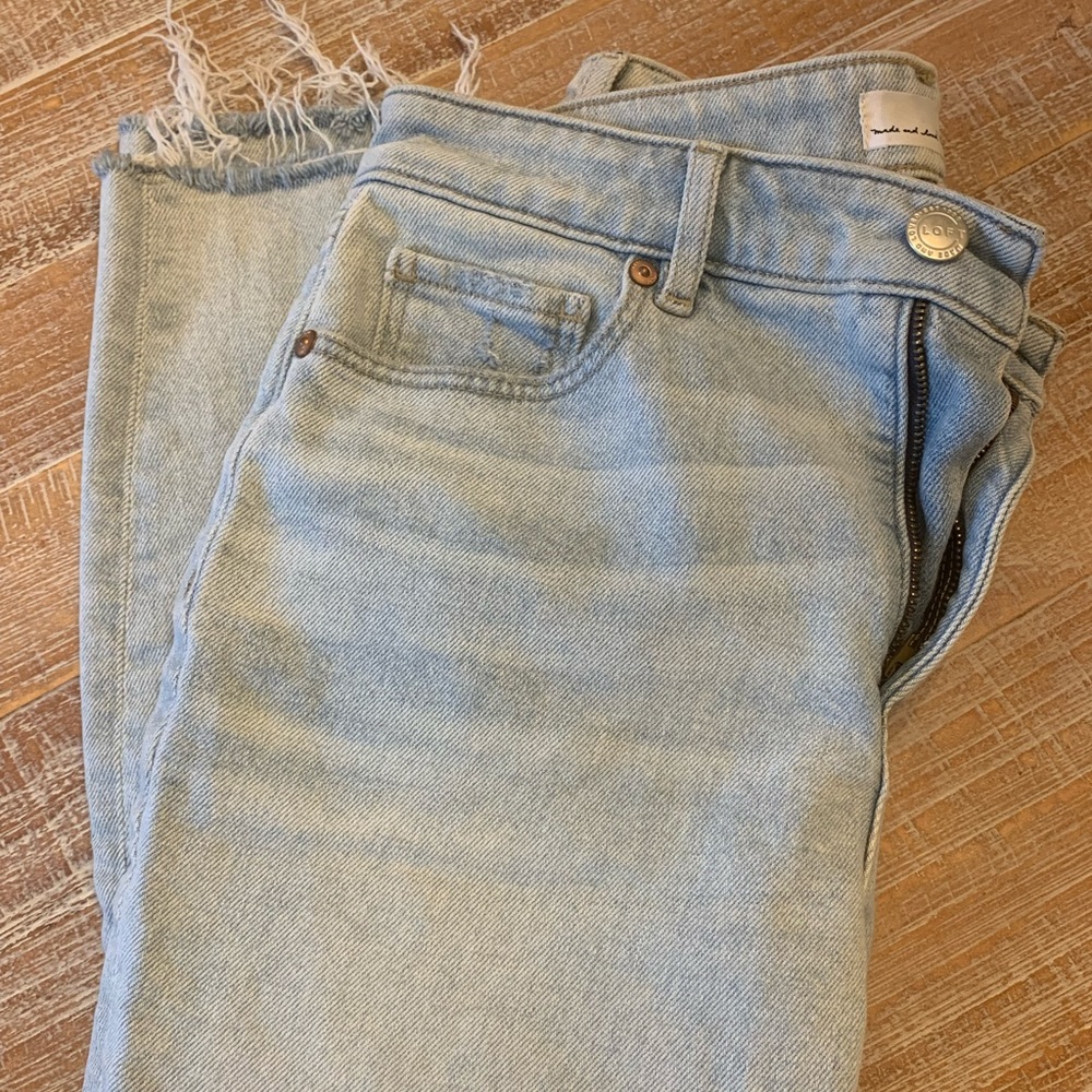 Loft curvy high waist skinny ankle distressed denim - 27P. Worn once - like new